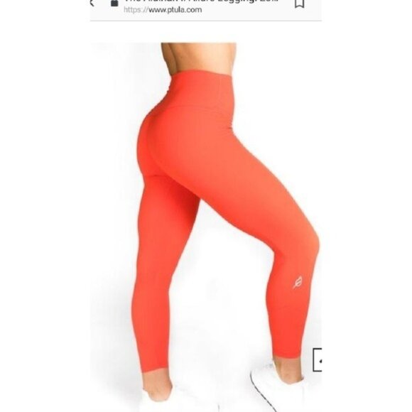 P'tula Orange Cropped Leggings in Excellent condition Sz M - Picture 1 of 9